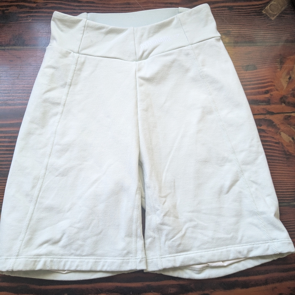 Gymshark DRY Light Blue-White Biker Shorts – Size Small